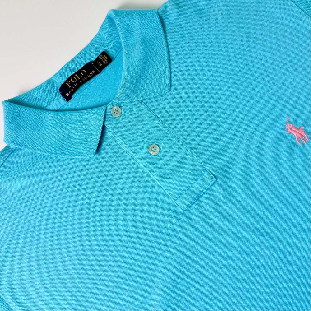 Polo Ralph Lauren Men's Size Large Short Sleeve Pique Polo Shirt Blue